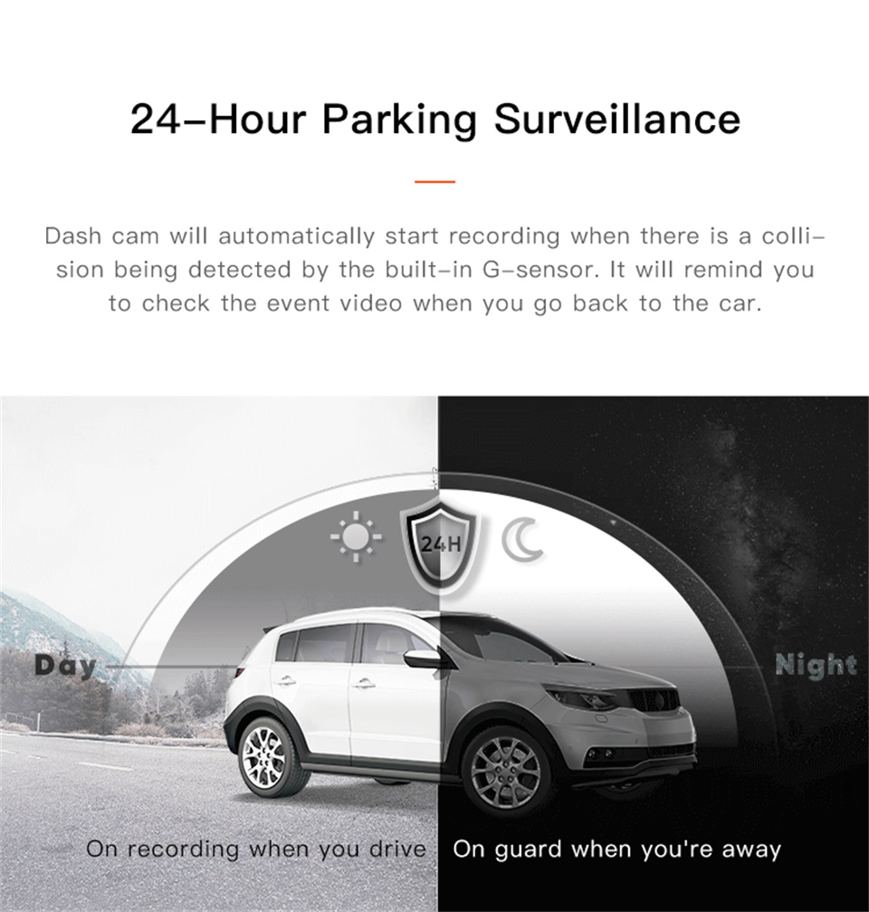 70mai Dash Cam Lite 24H Parking Monitor 130FOV Night Vision Car 