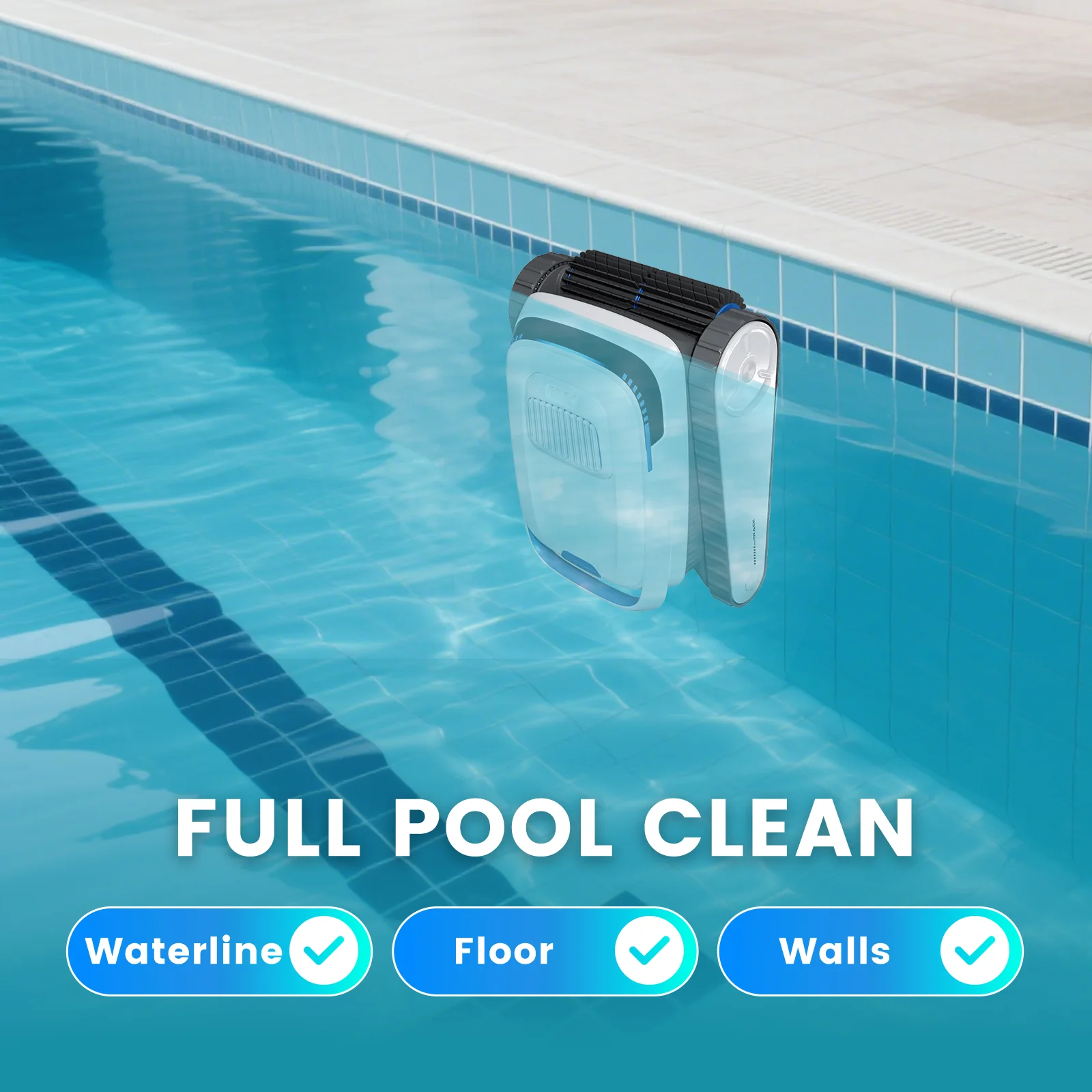 AIRROBO PC10 Cordless Robotic Pool Cleaner - Intelligent Wall Climbing Underwater Vacuum for Swimming Pools