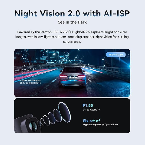 DDPAI MINI 2X: Wireless Rear Dash Cam with 2K Clarity & Streaming Media Rearview Mirror