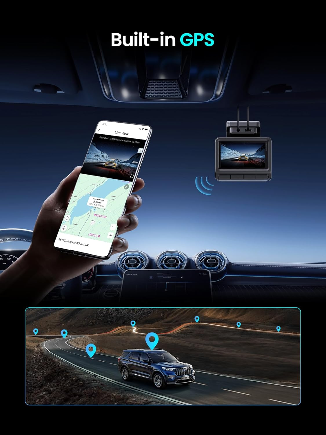 DDPAI Z50 Pro Front & Rear with GPS with Hardwire Kit