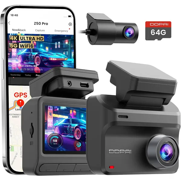 DDPAI Z50 Pro Front & Rear with GPS with Hardwire Kit