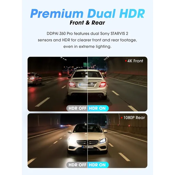 DDPAI Z60 Pro Dual with Intelligent Hardwire Kit