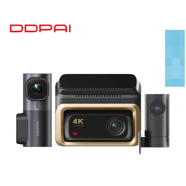 DDPAI Z60 Pro Three Channel Dash Cam | 4K Front + 1080P Interior & Rear, GPS Tracking, Super Night Vision for Total Car Security