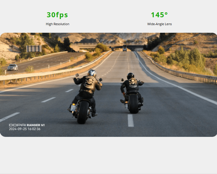 DDPAI Ranger M1 Motorcycle Dash Cam | 3K Dual Recording, IP67 Waterproof & AI Motion Effects for All-Weather Riding Security