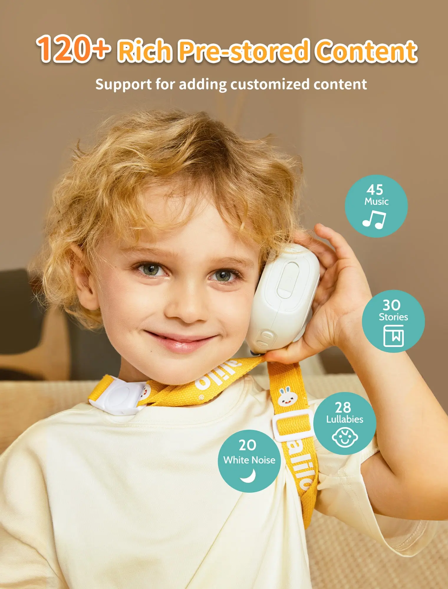 ALILO K1 - Portable Newborn Story Machine | Adjustable Strap Design for On-the-Go Early Learning (0 Year+)