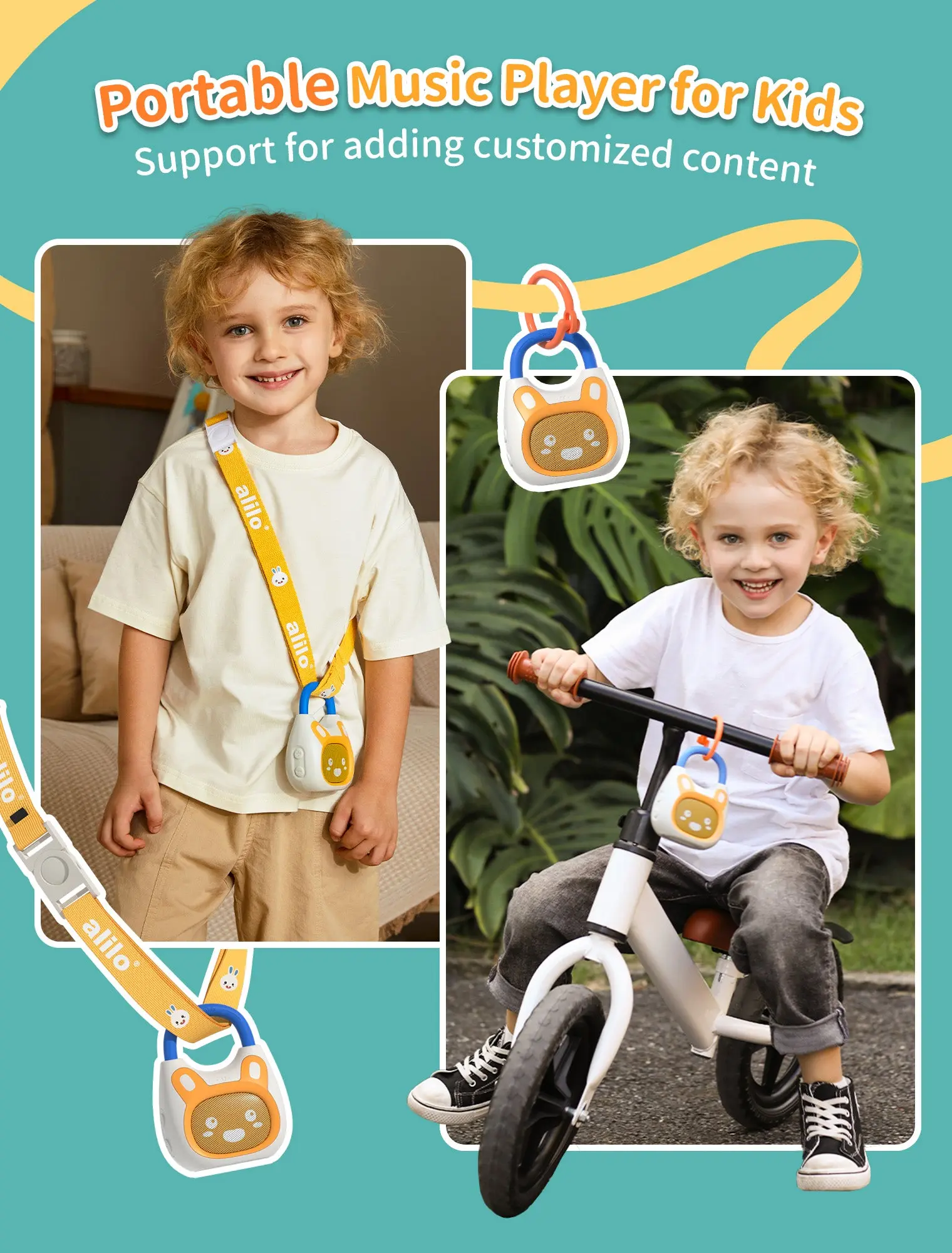 ALILO K1 - Portable Newborn Story Machine | Adjustable Strap Design for On-the-Go Early Learning (0 Year+)
