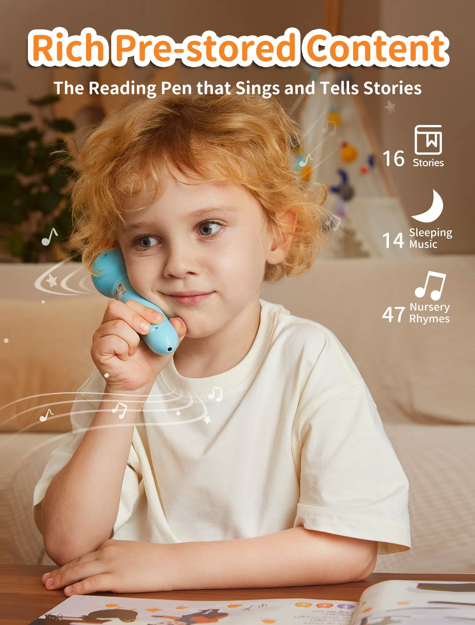 ALILO D3C - Portable Interactive Learning Pen | Multisensory Early Education Toy for Kids (0-6 Years) with 100+ Activities & Audio Enrichment