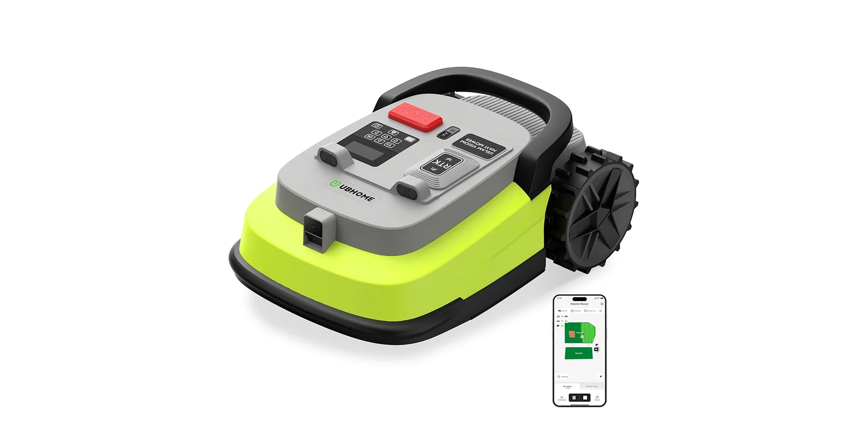 UBHOME M10 Smart Lawn Mower | AI-Powered Robotic Gardening with Wireless Control & No Boundary Wires