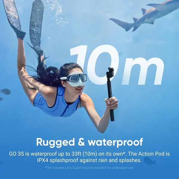Insta360 GO 3S: Tiny 4K First-Person Camera with AI Editing, 10m Waterproof & Magnetic Mount | Wearable Vlogging Redefined