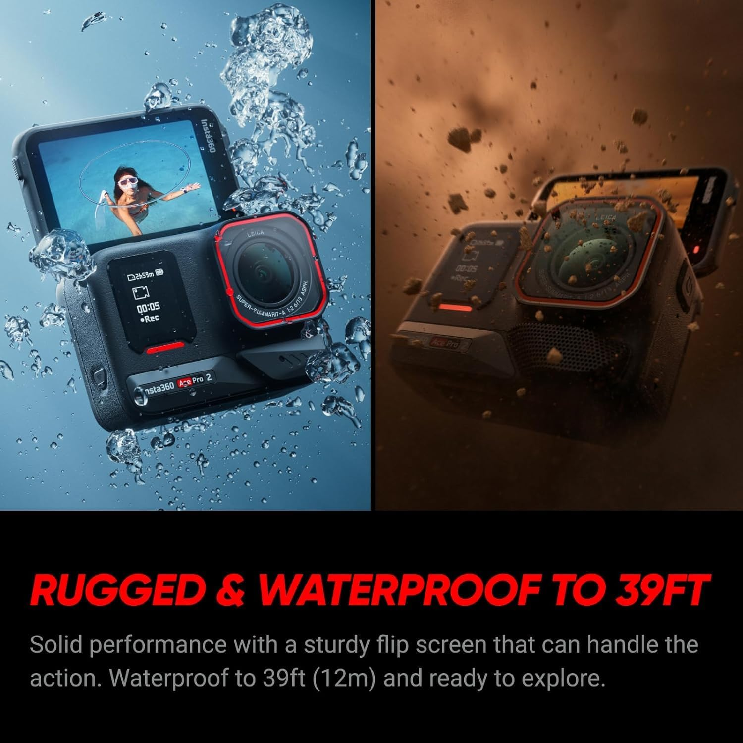 Insta360 Ace Pro 2: 8K Action Camera with AI Dual Chip & Leica Lens - Waterproof 4K60fps HDR Video, FlowState Stability