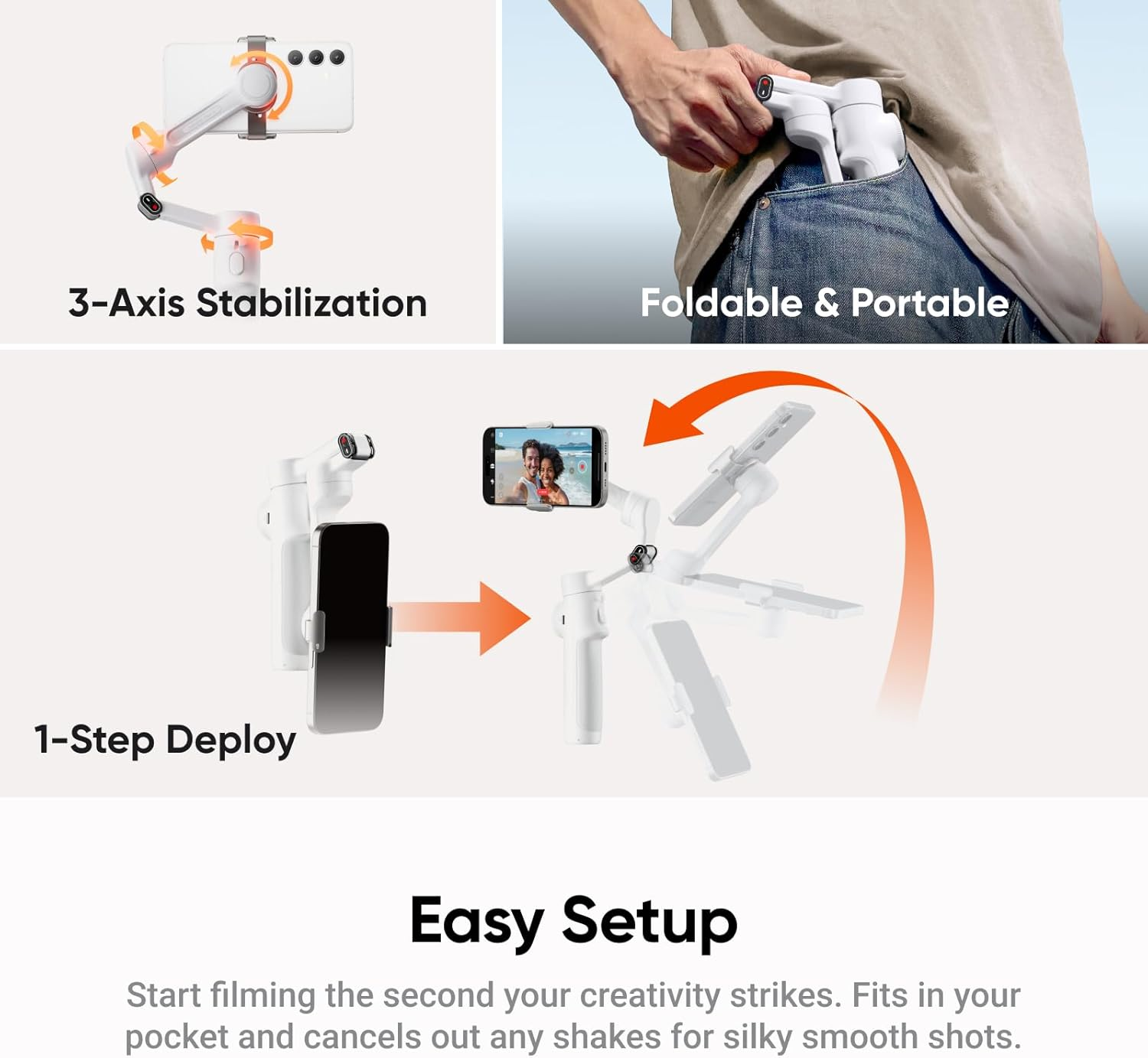 Insta360 Flow 2: AI-Powered Vlog Companion with Dynamic Zoom Tracking & 3-Axis Stability
