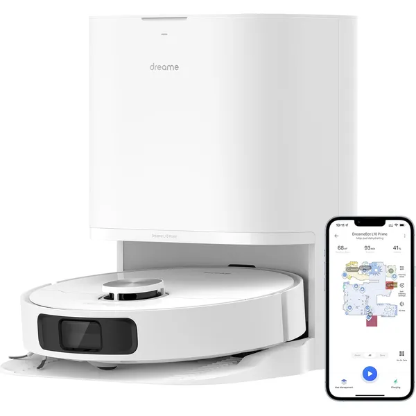 Dreame L10 Prime: AI Laser Navigation Robot Vacuum with Self-Emptying Station, Mop & Dual Brush for Whole Home Cleaning