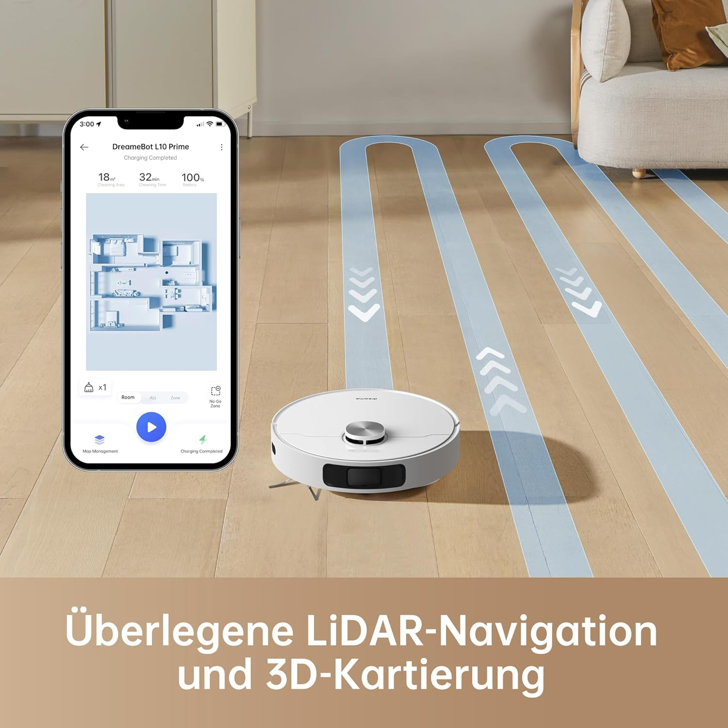 Dreame L10 Prime: AI Laser Navigation Robot Vacuum with Self-Emptying Station, Mop & Dual Brush for Whole Home Cleaning