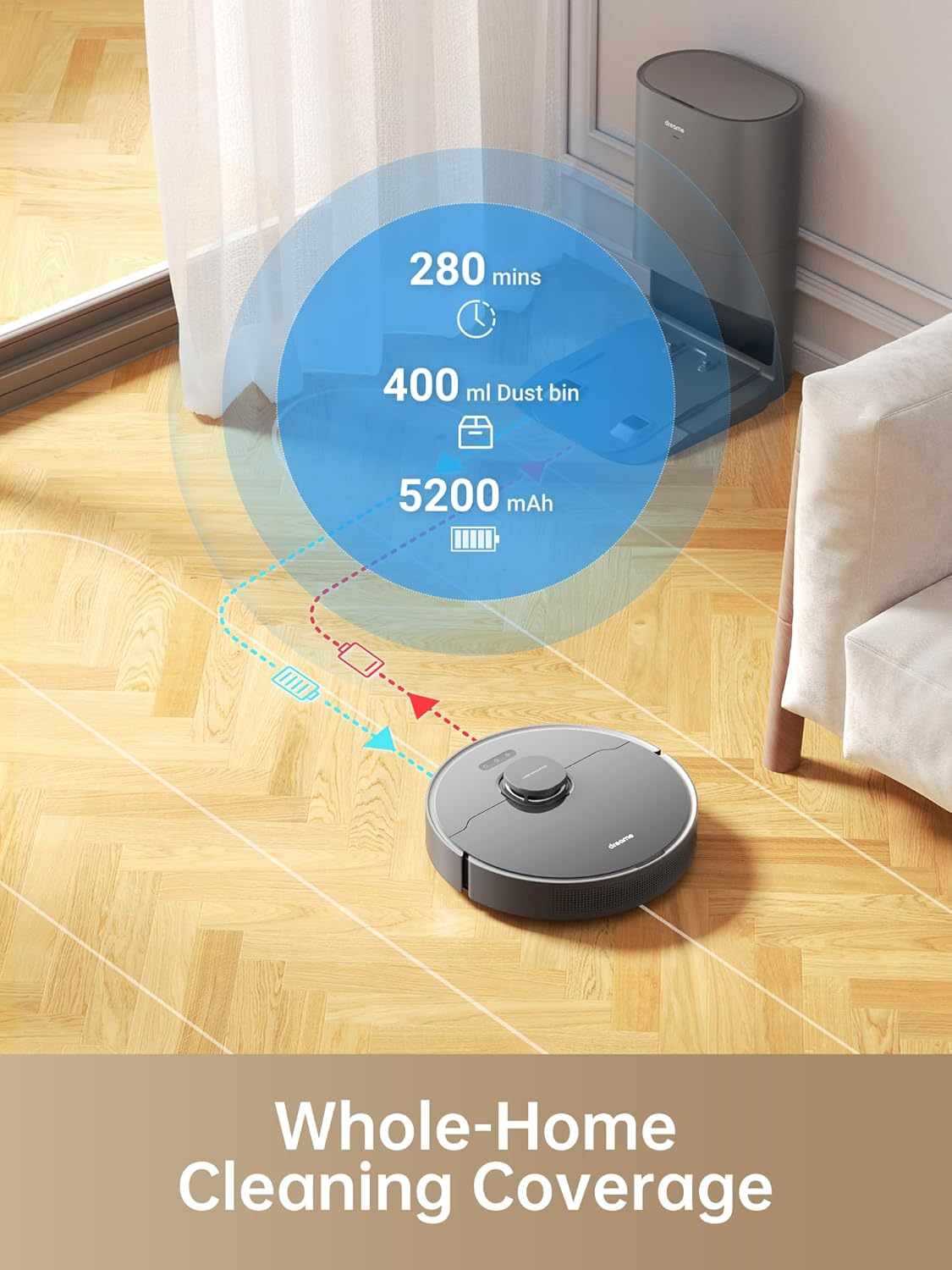 Dreametech D10s Plus: AI-Powered Robot Vacuum with Self-Emptying Station, Mop & Smart Navigation for Whole Home Cleaning