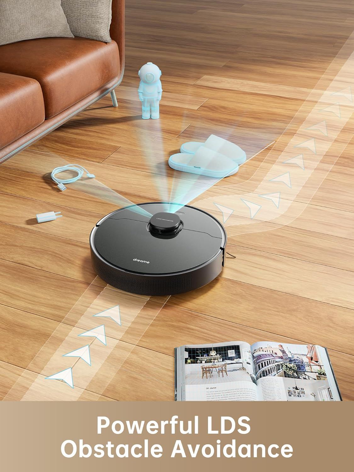 Dreametech D10s Pro: AI-Powered Robot Vacuum with Self-Emptying Station, Intelligent Path Planning & Obstacle Avoidance for Whole Home Cleaning