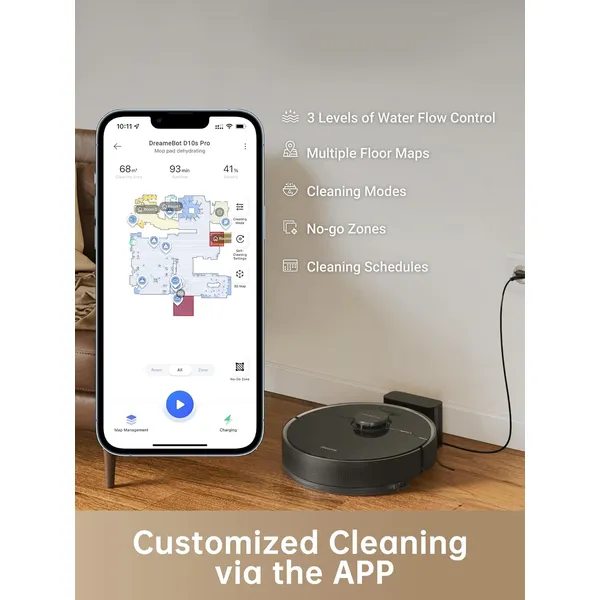 Dreametech D10s Pro: AI-Powered Robot Vacuum with Self-Emptying Station, Intelligent Path Planning & Obstacle Avoidance for Whole Home Cleaning