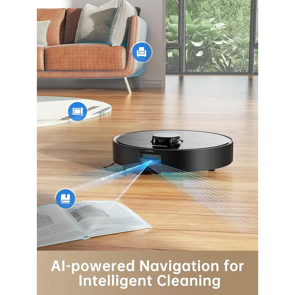 Dreametech D10s Pro: AI-Powered Robot Vacuum with Self-Emptying Station, Intelligent Path Planning & Obstacle Avoidance for Whole Home Cleaning