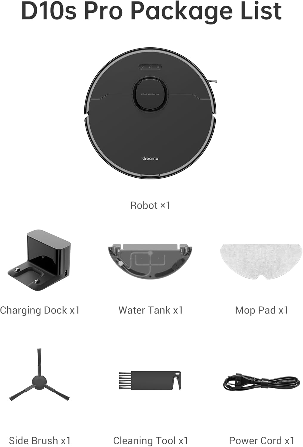 Dreametech D10s Pro: AI-Powered Robot Vacuum with Self-Emptying Station, Intelligent Path Planning & Obstacle Avoidance for Whole Home Cleaning