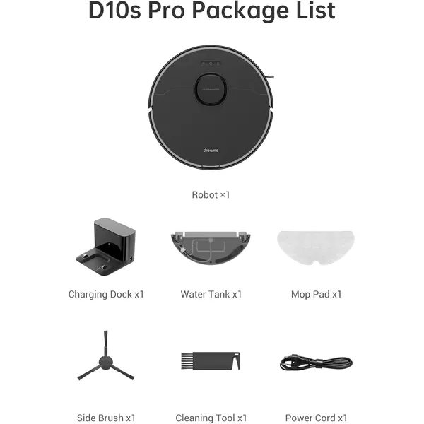 Dreametech D10s Pro: AI-Powered Robot Vacuum with Self-Emptying Station, Intelligent Path Planning & Obstacle Avoidance for Whole Home Cleaning