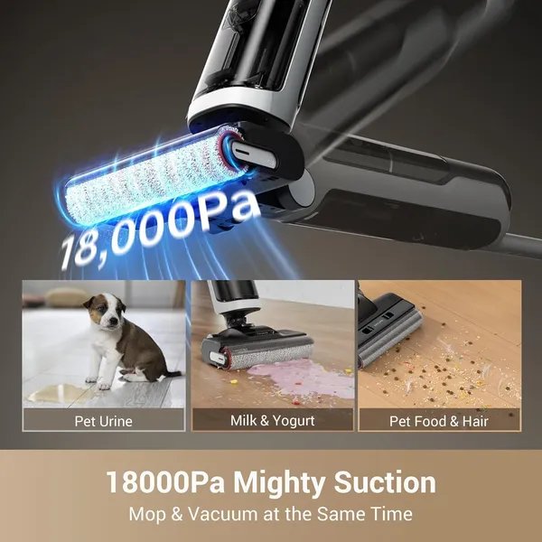 Dreame H14: Cordless Wet/Dry Vacuum with 180° Flat Design, Hot Water Self-Cleaning & App Control for Edge-to-Edge Cleaning
