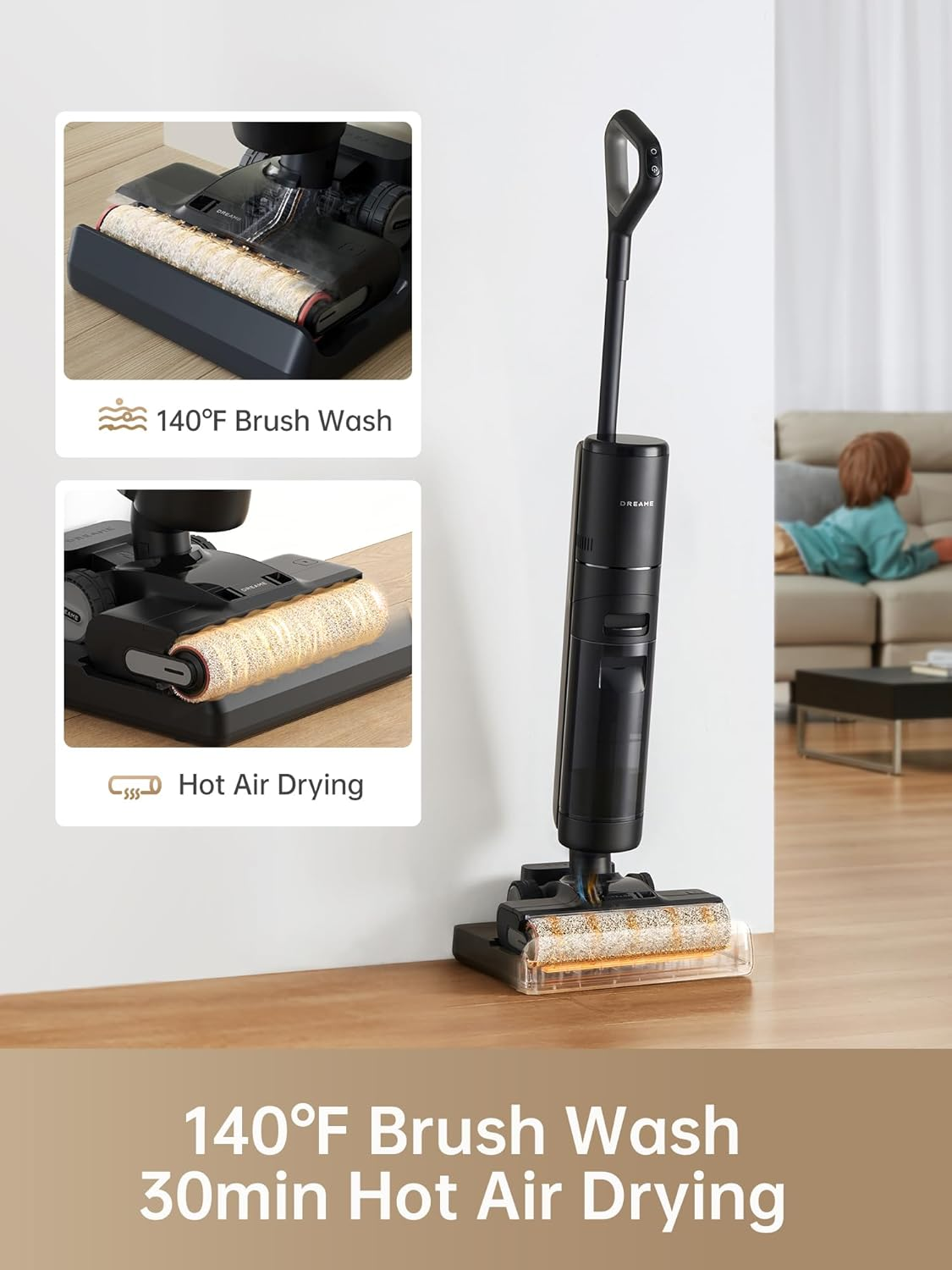 Dreame H13 Pro: 18000Pa Dual Roller Wet/Dry Vacuum with Self-Cleaning Station, Edge-to-Edge Cleaning & 99.99% UV Sterilization