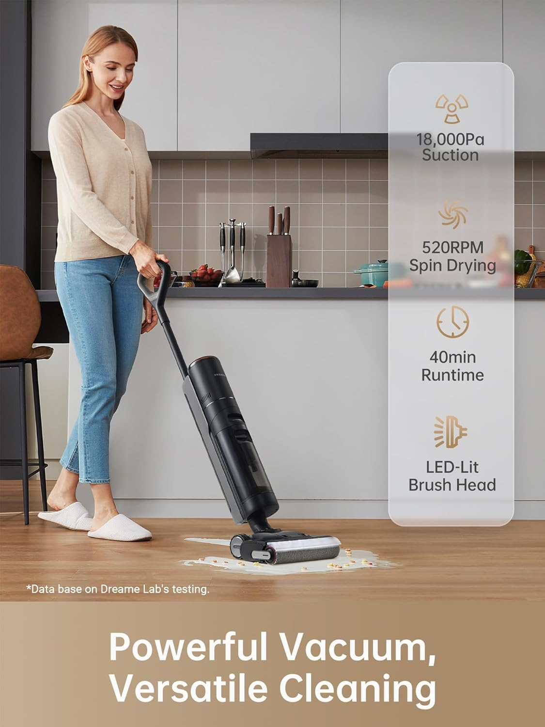 Dreame H13 Pro: 18000Pa Dual Roller Wet/Dry Vacuum with Self-Cleaning Station, Edge-to-Edge Cleaning & 99.99% UV Sterilization