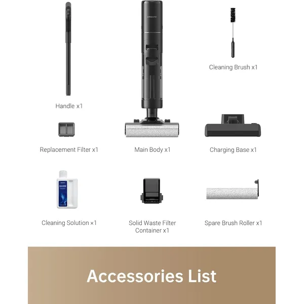 Dreame H13 Pro: 18000Pa Dual Roller Wet/Dry Vacuum with Self-Cleaning Station, Edge-to-Edge Cleaning & 99.99% UV Sterilization