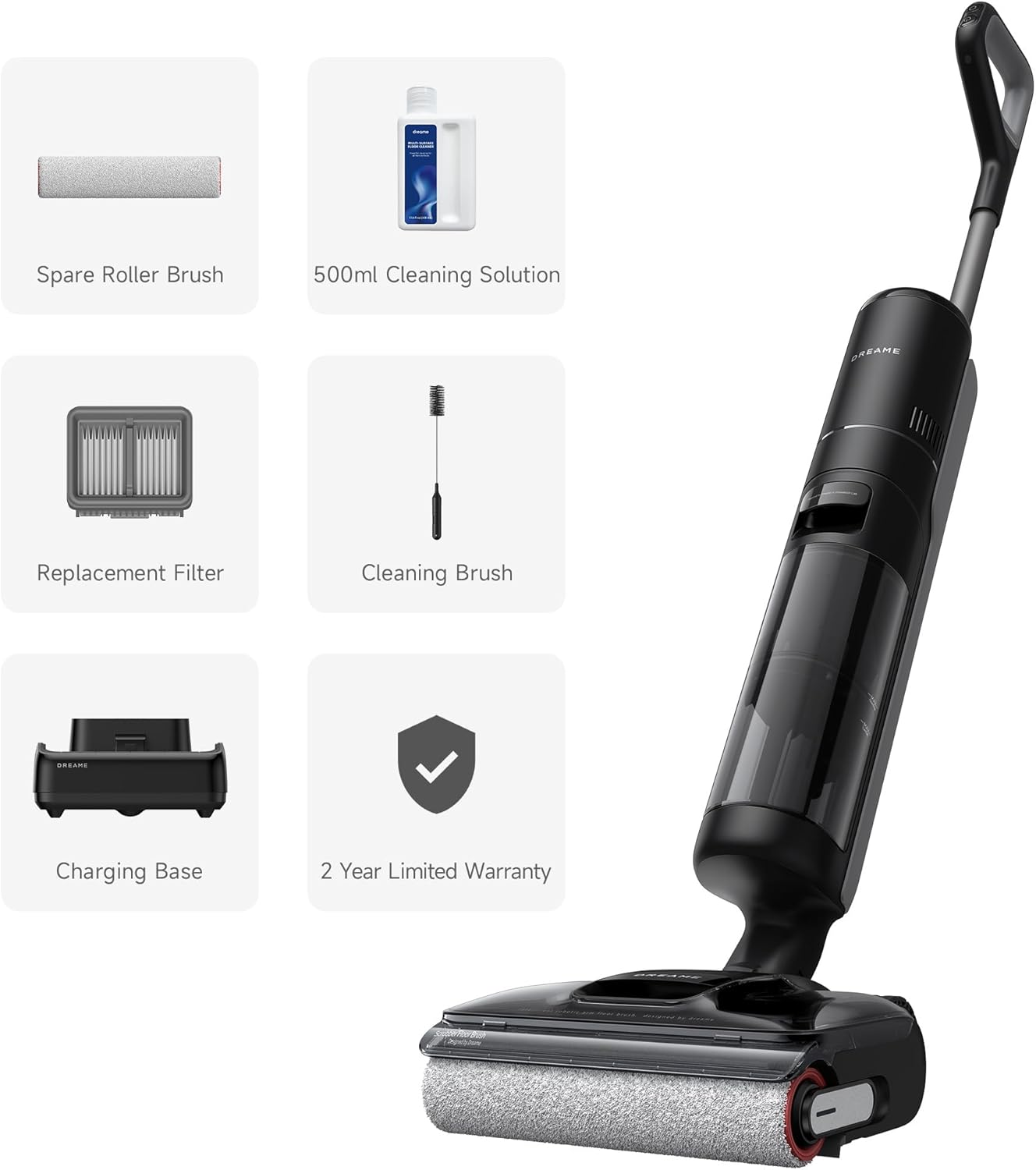 Dreame H12 Pro FlexReach | Ultimate Wet and Dry Floor Cleaner with Dual Roller Brush & Auto-Detection for Separating Wet and Dry Waste | High-End Intelligent Cleaning for Large Households