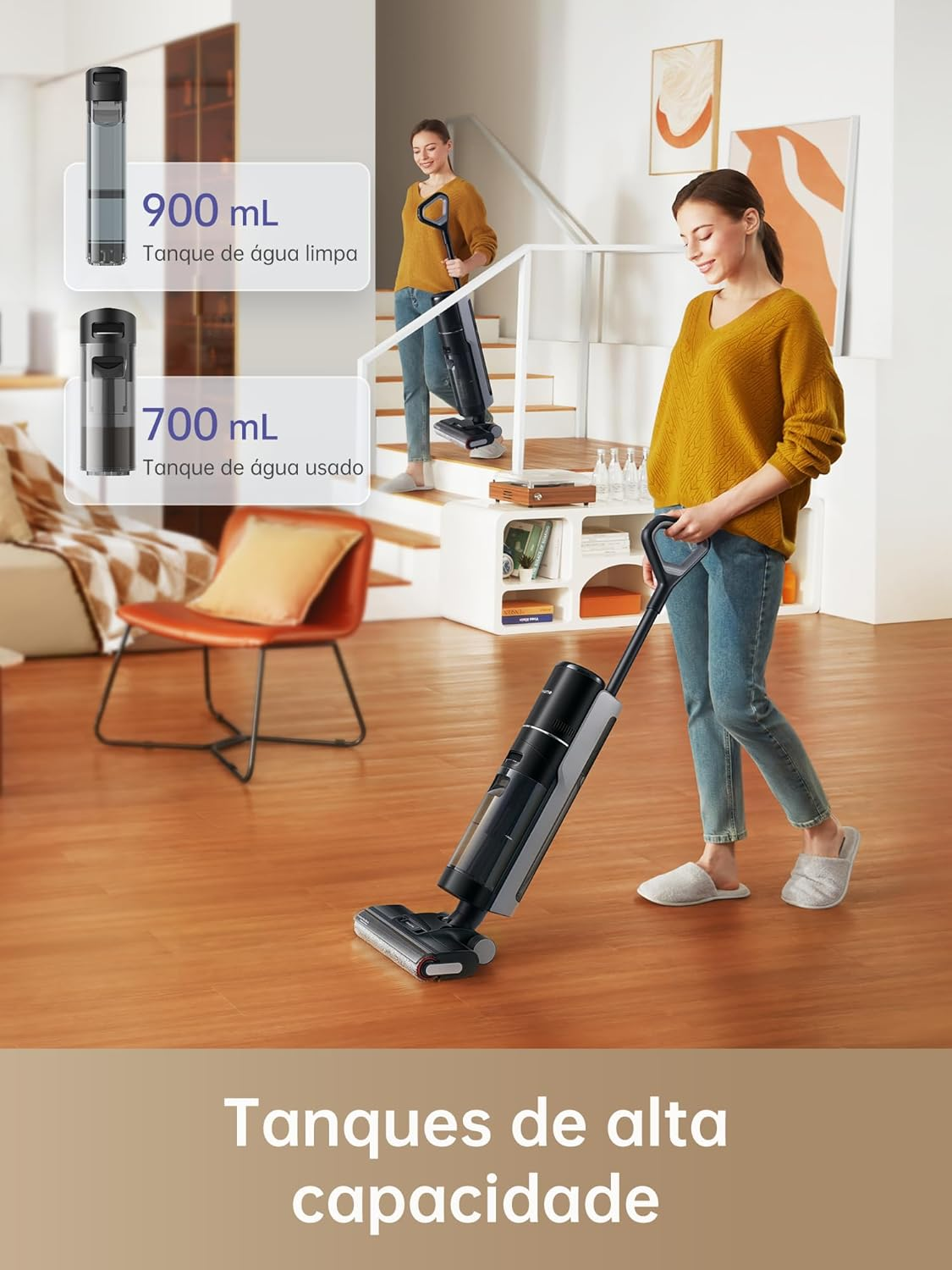 Dreame H12 Pro Wet and Dry Vacuum Cleaner, Strong Suction, Dual-Sided Edge Cleaning, Deep Self-Cleaning, Hot Air Drying, 98000rpm Motor, 3 Working Modes