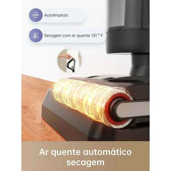 Dreame H12 Pro Wet and Dry Vacuum Cleaner, Strong Suction, Dual-Sided Edge Cleaning, Deep Self-Cleaning, Hot Air Drying, 98000rpm Motor, 3 Working Modes