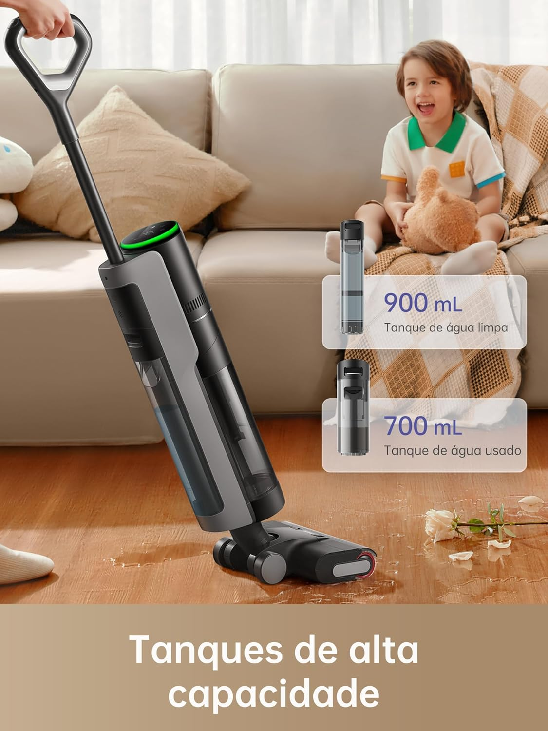 Dreame H12 Pro Wet and Dry Vacuum Cleaner, Strong Suction, Dual-Sided Edge Cleaning, Deep Self-Cleaning, Hot Air Drying, 98000rpm Motor, 3 Working Modes