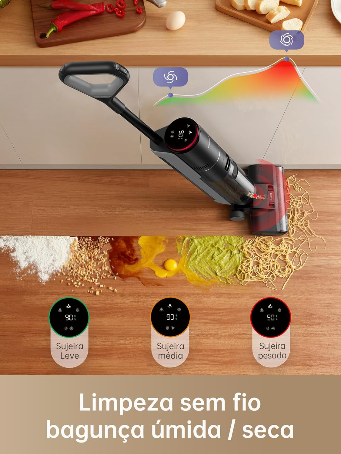 Dreame H12 Pro Wet and Dry Vacuum Cleaner, Strong Suction, Dual-Sided Edge Cleaning, Deep Self-Cleaning, Hot Air Drying, 98000rpm Motor, 3 Working Modes