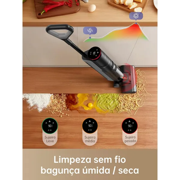 Dreame H12 Pro Wet and Dry Vacuum Cleaner, Strong Suction, Dual-Sided Edge Cleaning, Deep Self-Cleaning, Hot Air Drying, 98000rpm Motor, 3 Working Modes