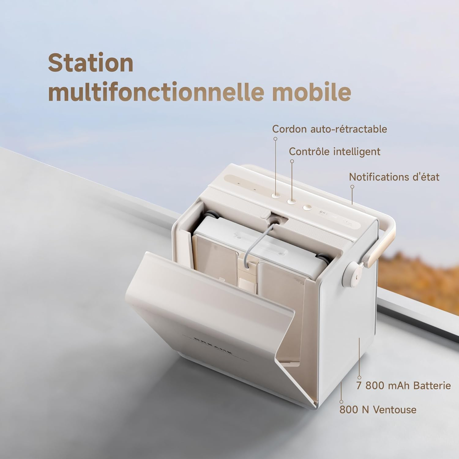 Dreame C1 Station Window Cleaning Robot: Cordless Scrubbing & Auto-Refill Station for Effortless High-Rise Windows