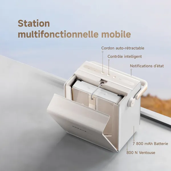 Dreame C1 Station Window Cleaning Robot: Cordless Scrubbing & Auto-Refill Station for Effortless High-Rise Windows