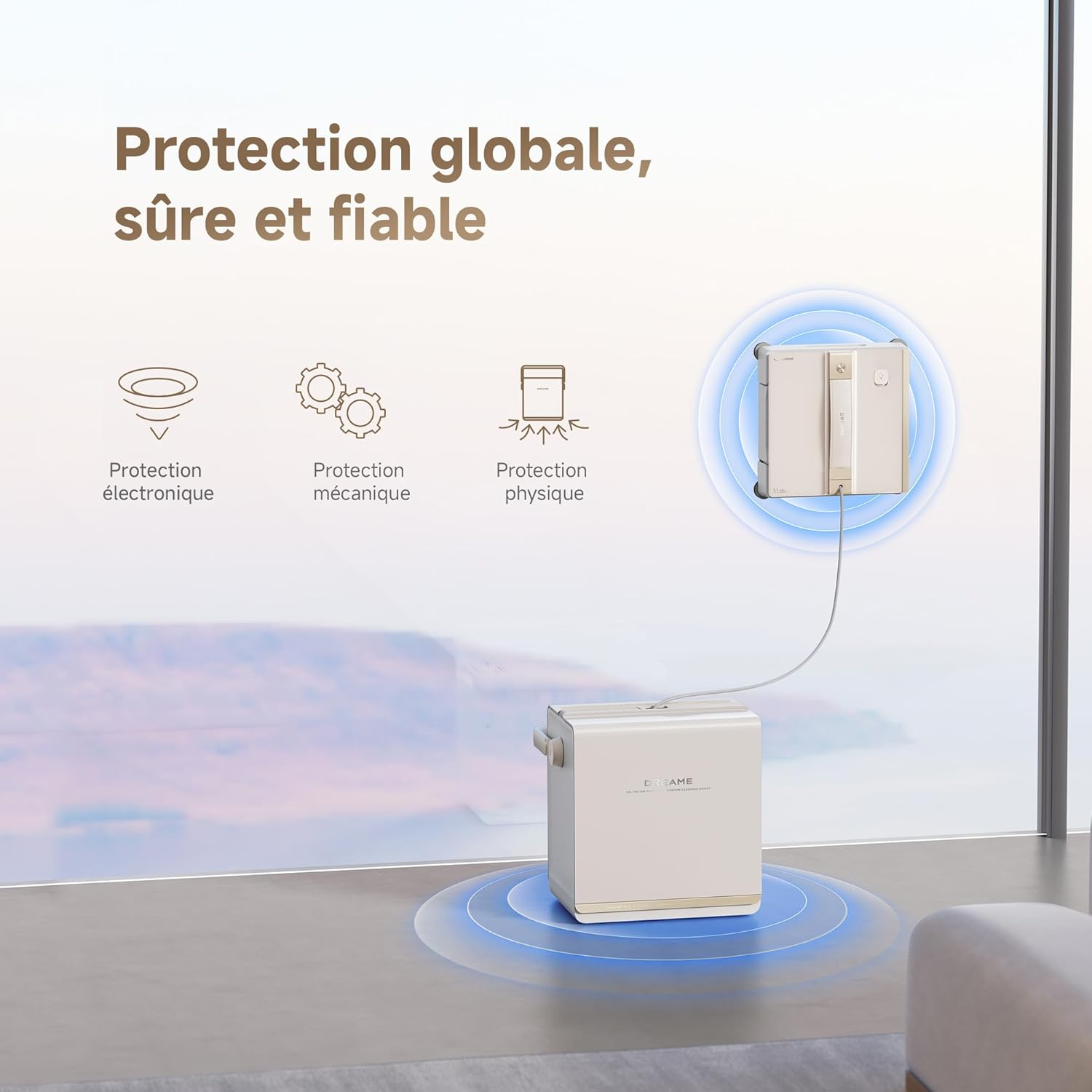 Dreame C1 Station Window Cleaning Robot: Cordless Scrubbing & Auto-Refill Station for Effortless High-Rise Windows