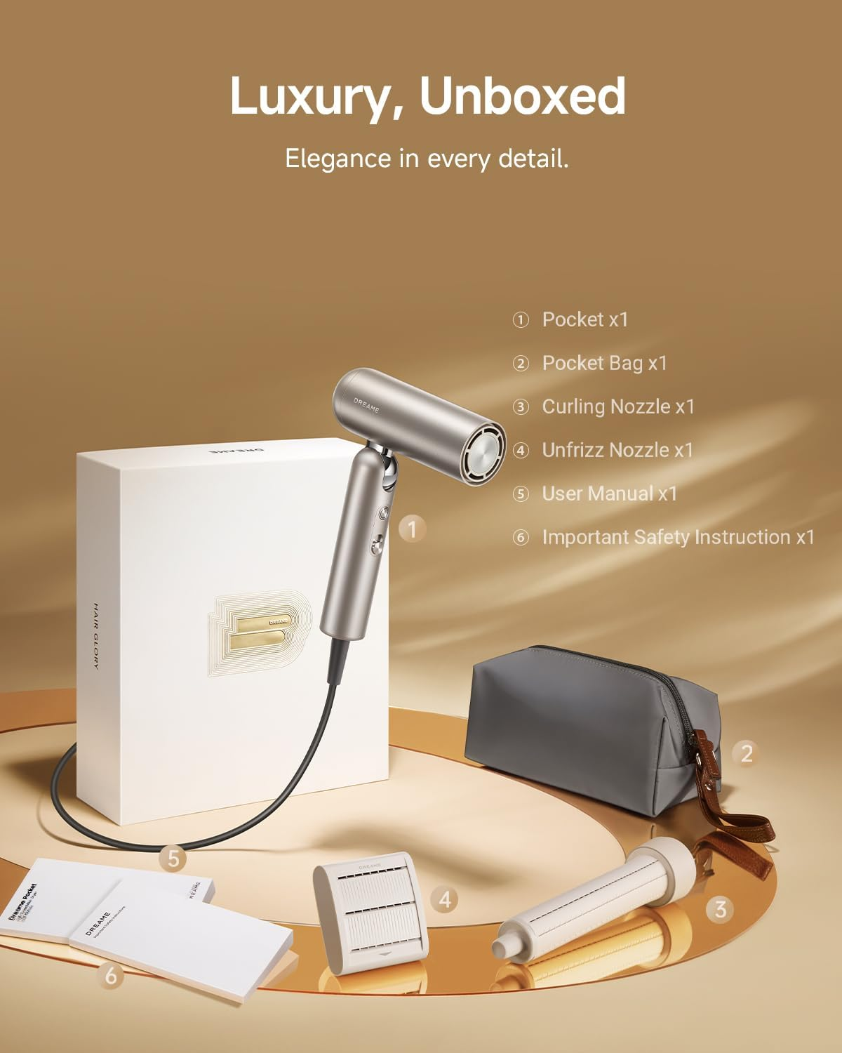 Dreame Hair Pocket Auto-Curling Iron: Smart Temperature Control & Travel-Friendly Design for Effortless Hair Styling