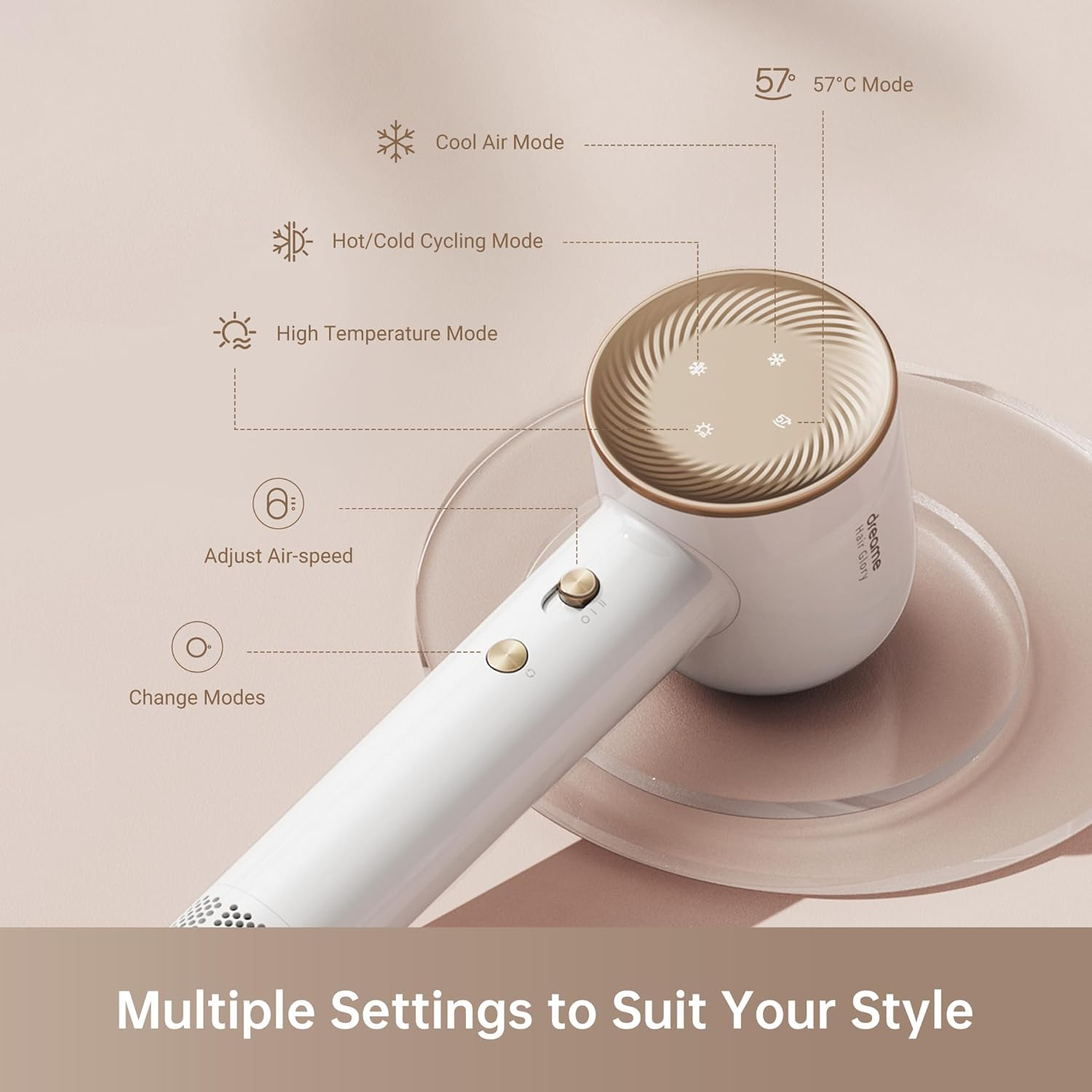 DREAM Hair Glory High-Speed Hair Dryer: Fast Drying, Smart Heat Control & Lightweight Design for Salon-Smooth Hair at Home