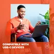 JBL Tune 310C USB‑C Wired Earbuds – Hi‑Res Audio, 9mm Pure Bass, 3‑Button EQ & Tangle‑Free Flat Cable