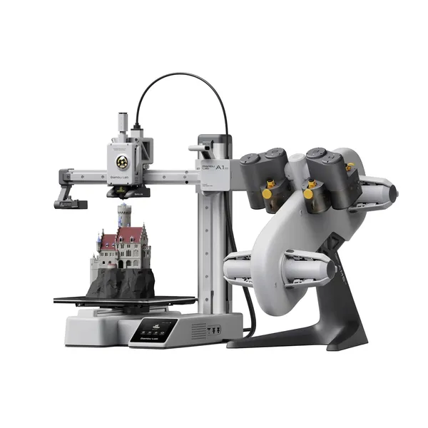 Bambu Lab A1 Mini Combo 3D Printer – AMS Lite 4-Color, 300℃ Hotend, Full-Auto Calibration & ≤48dB Silent Printing