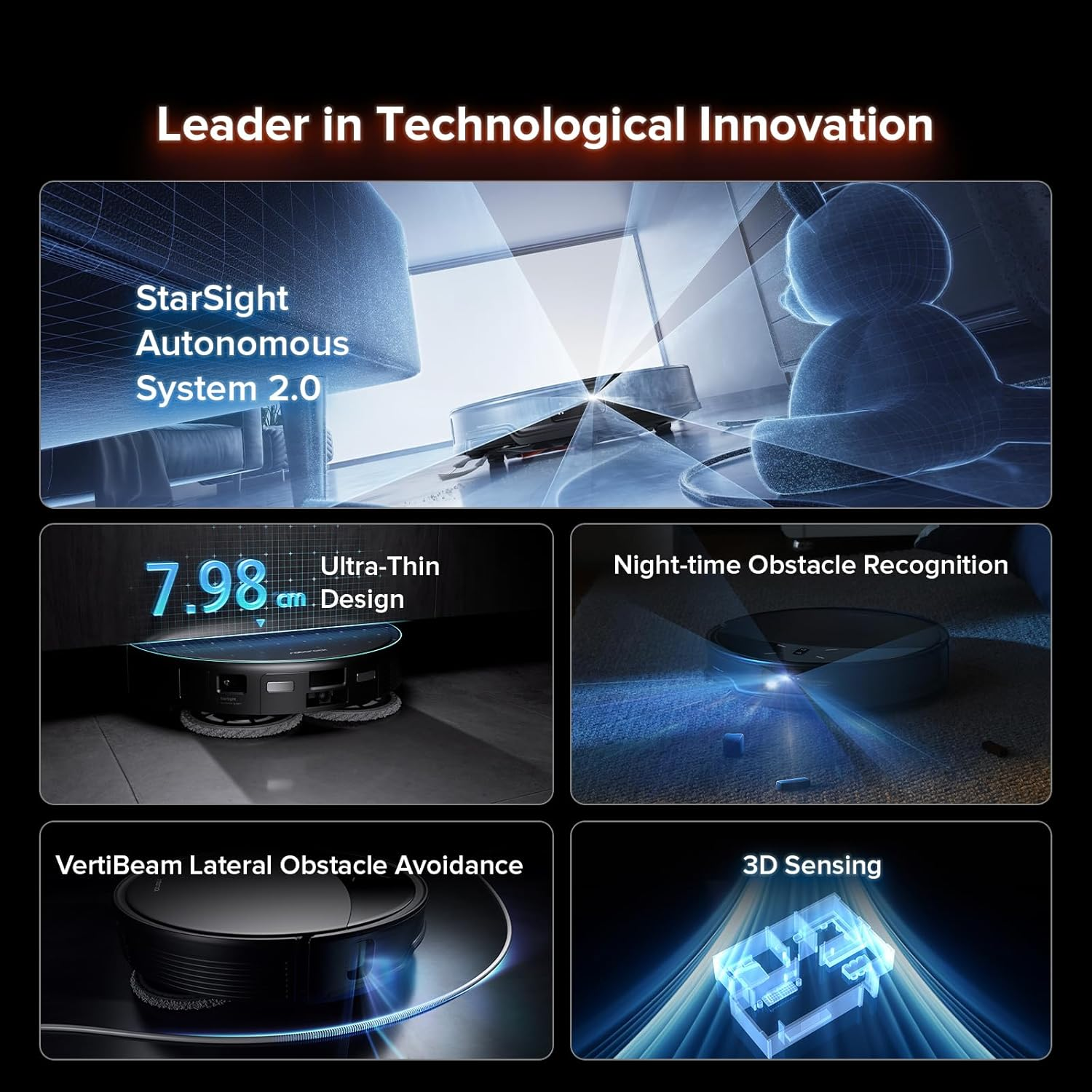 Roborock Saros 10R - Ultra Thin Design with Powerful Cleaning and Advanced StarSight Navigation for Efficient Home Cleaning