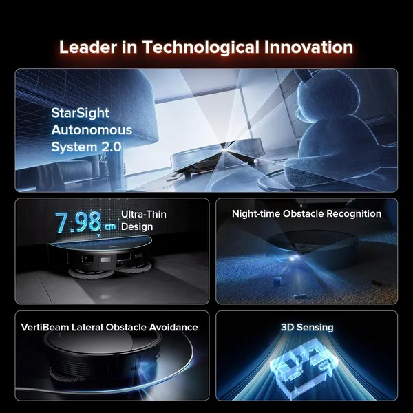 Roborock Saros 10R - Ultra Thin Design with Powerful Cleaning and Advanced StarSight Navigation for Efficient Home Cleaning