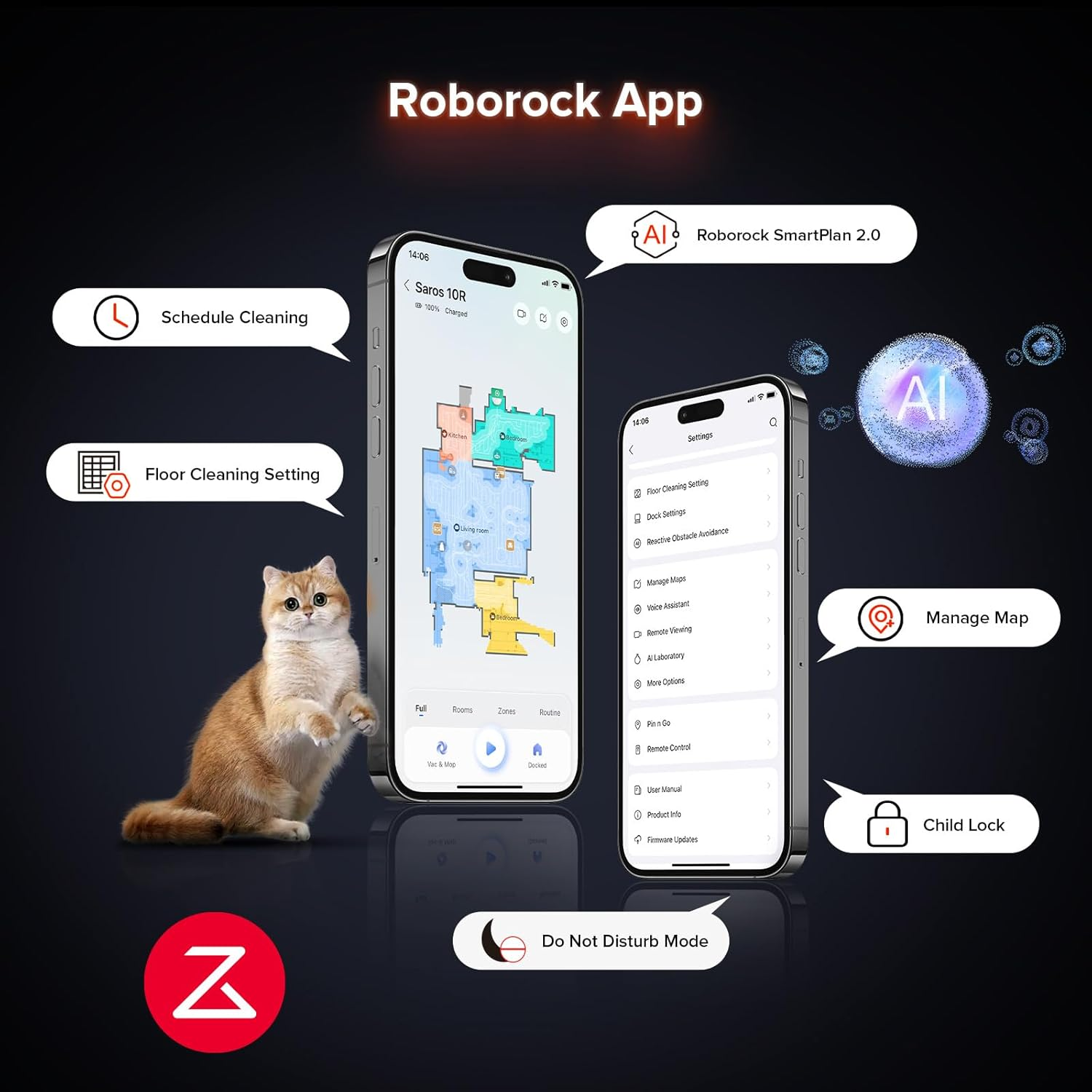 Roborock Saros 10R - Ultra Thin Design with Powerful Cleaning and Advanced StarSight Navigation for Efficient Home Cleaning