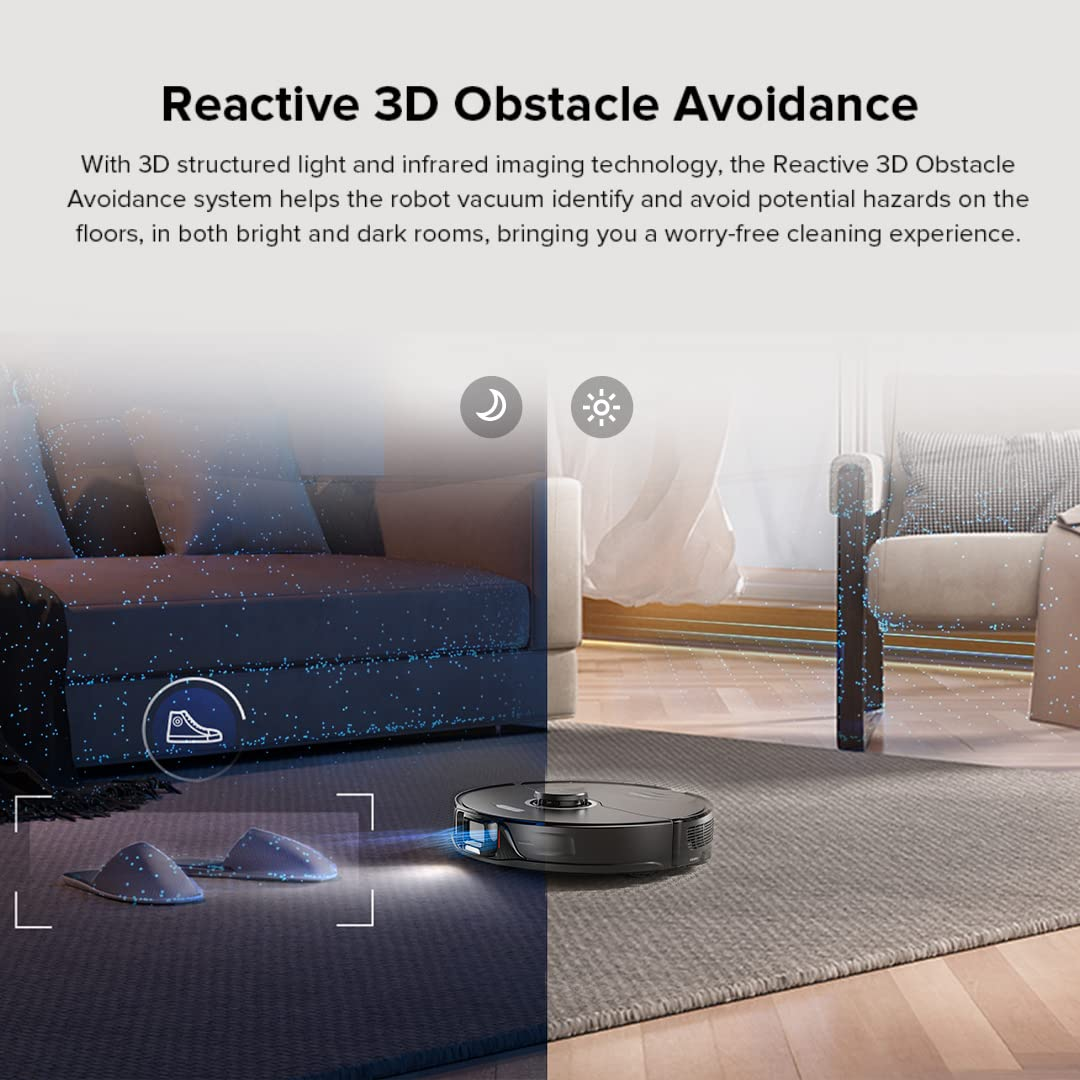 Roborock S8+ - Dual Brush Anti-Tangle Tech with 6000Pa Suction, AI Obstacle Avoidance & Self-Emptying Dock for Effortless Cleaning