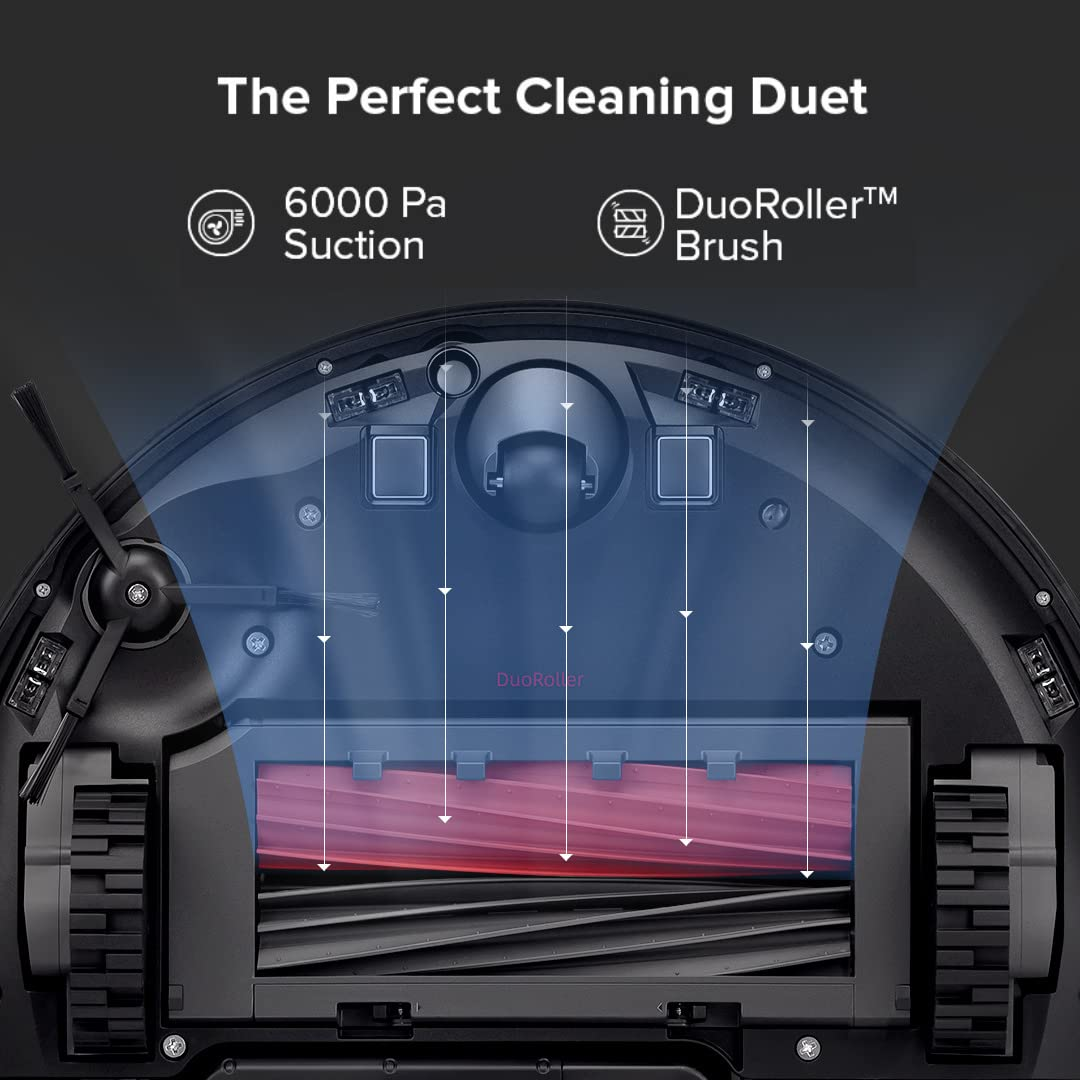Roborock S8+ - Dual Brush Anti-Tangle Tech with 6000Pa Suction, AI Obstacle Avoidance & Self-Emptying Dock for Effortless Cleaning