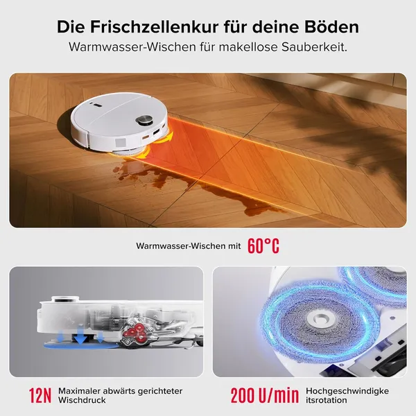 Roborock Qrevo Curv 2 Pro - 25,000Pa Suction with Auto Mop Separation & AdaptiLift Chassis for Perfect Carpet & Hardfloor Cleaning