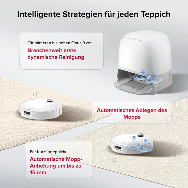Roborock Qrevo Curv 2 Pro - 25,000Pa Suction with Auto Mop Separation & AdaptiLift Chassis for Perfect Carpet & Hardfloor Cleaning