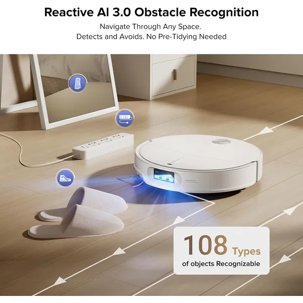 Roborock Qrevo CurvX - 25,000Pa HyperForce Suction with Auto Mop Separation & AdaptiLift Chassis for Perfect Carpet and Hardfloor Cleaning