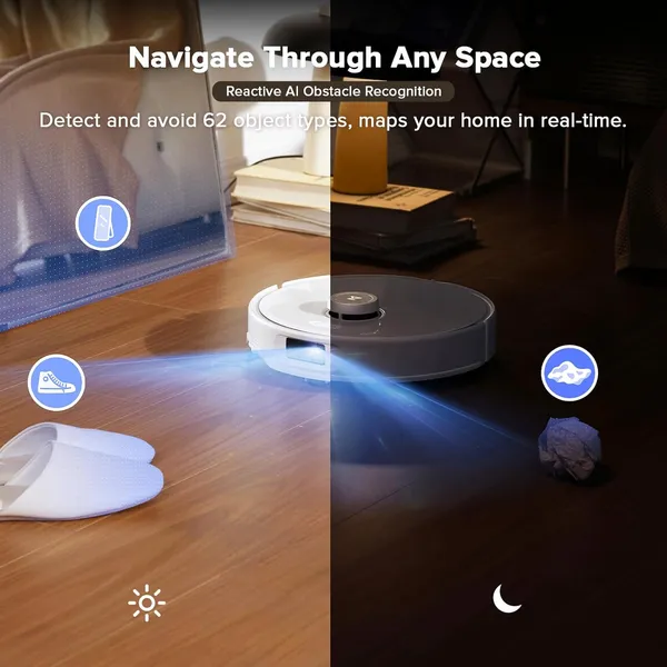 Roborock Qrevo Curv - 18500Pa Suction with AdaptiLift Chassis & Reactive AI 2.0 for Seamless Multi-Surface Cleaning