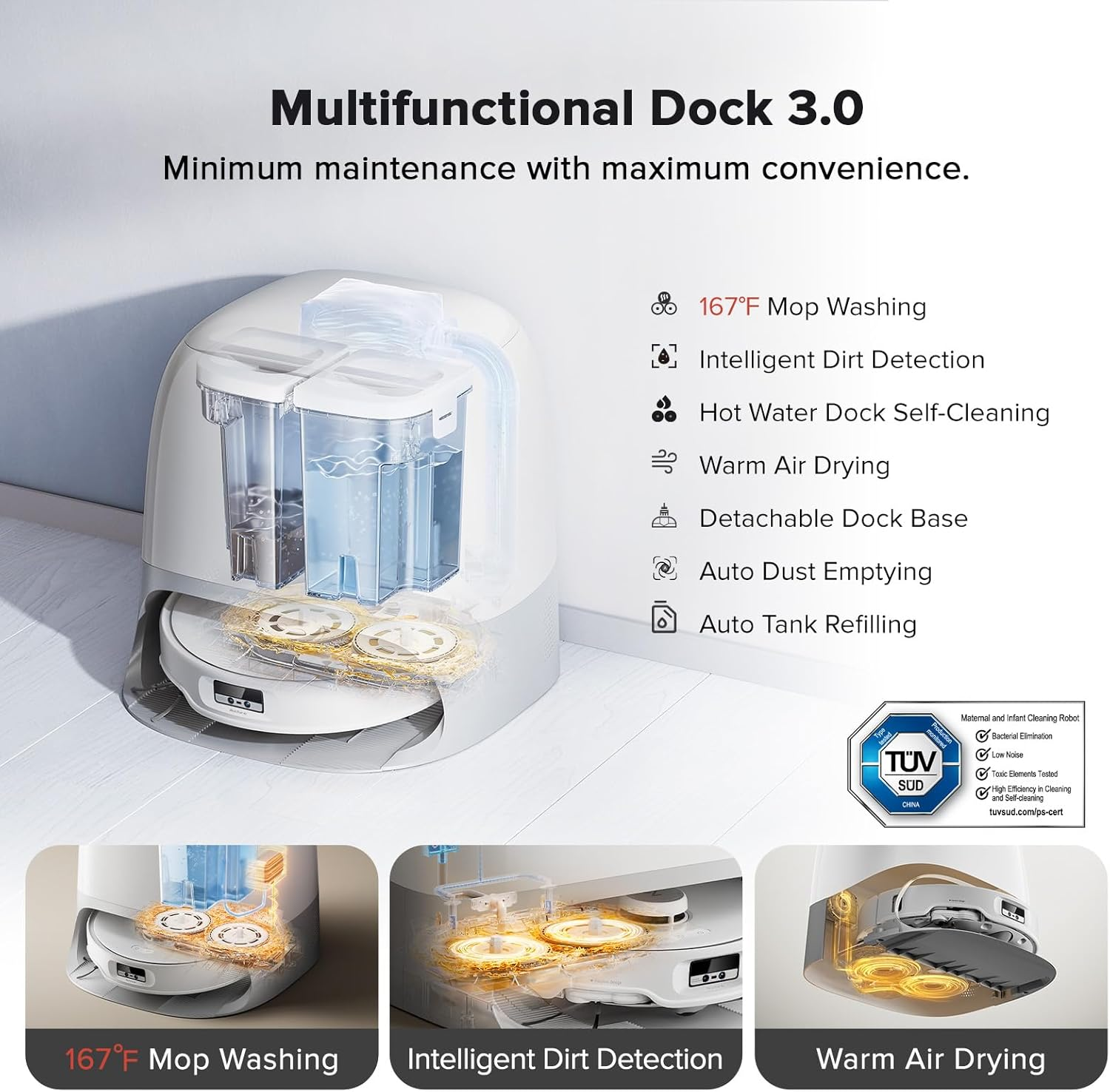 Roborock Qrevo Curv - 18500Pa Suction with AdaptiLift Chassis & Reactive AI 2.0 for Seamless Multi-Surface Cleaning